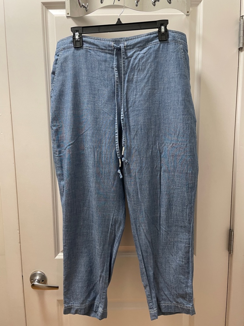 J. Crew Light Blue Chambray Elastic Waist Pants